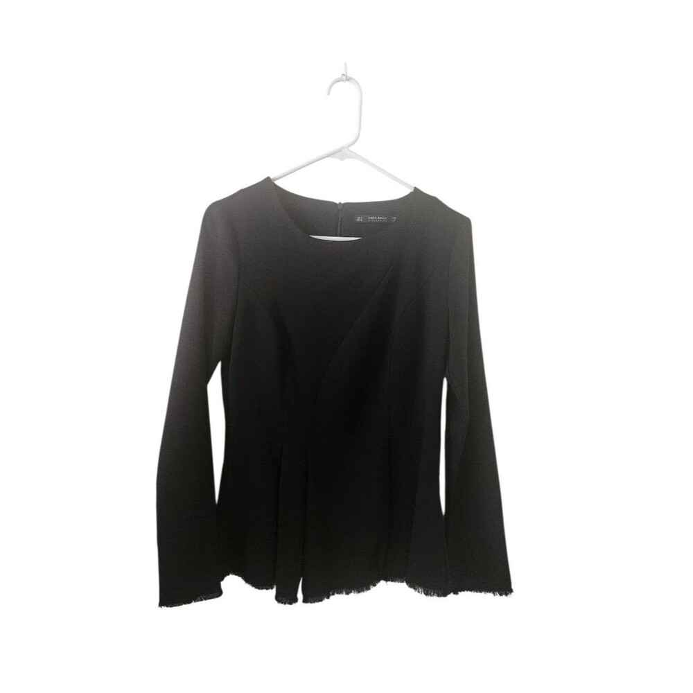Zara Basic Black Peplum Top
